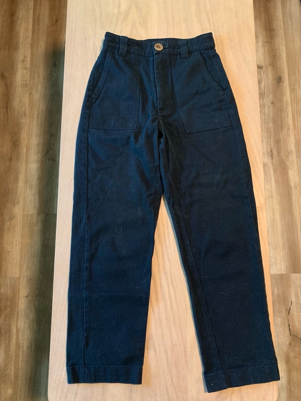 Beaton Linen High Waisted Utility Pants - Black - Size 2 / 26